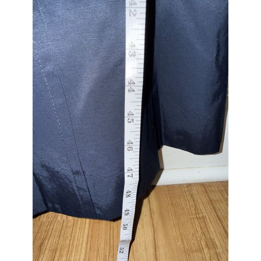 Anne Klein Navy Blue Double Breasted Hooded Trench Coat Jacket Belted Women's L - Picture 9 of 9
